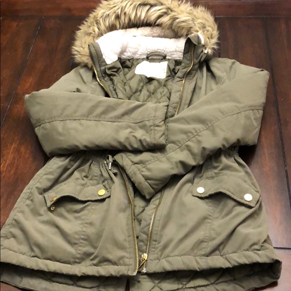 H&M Kids hooded army green coat